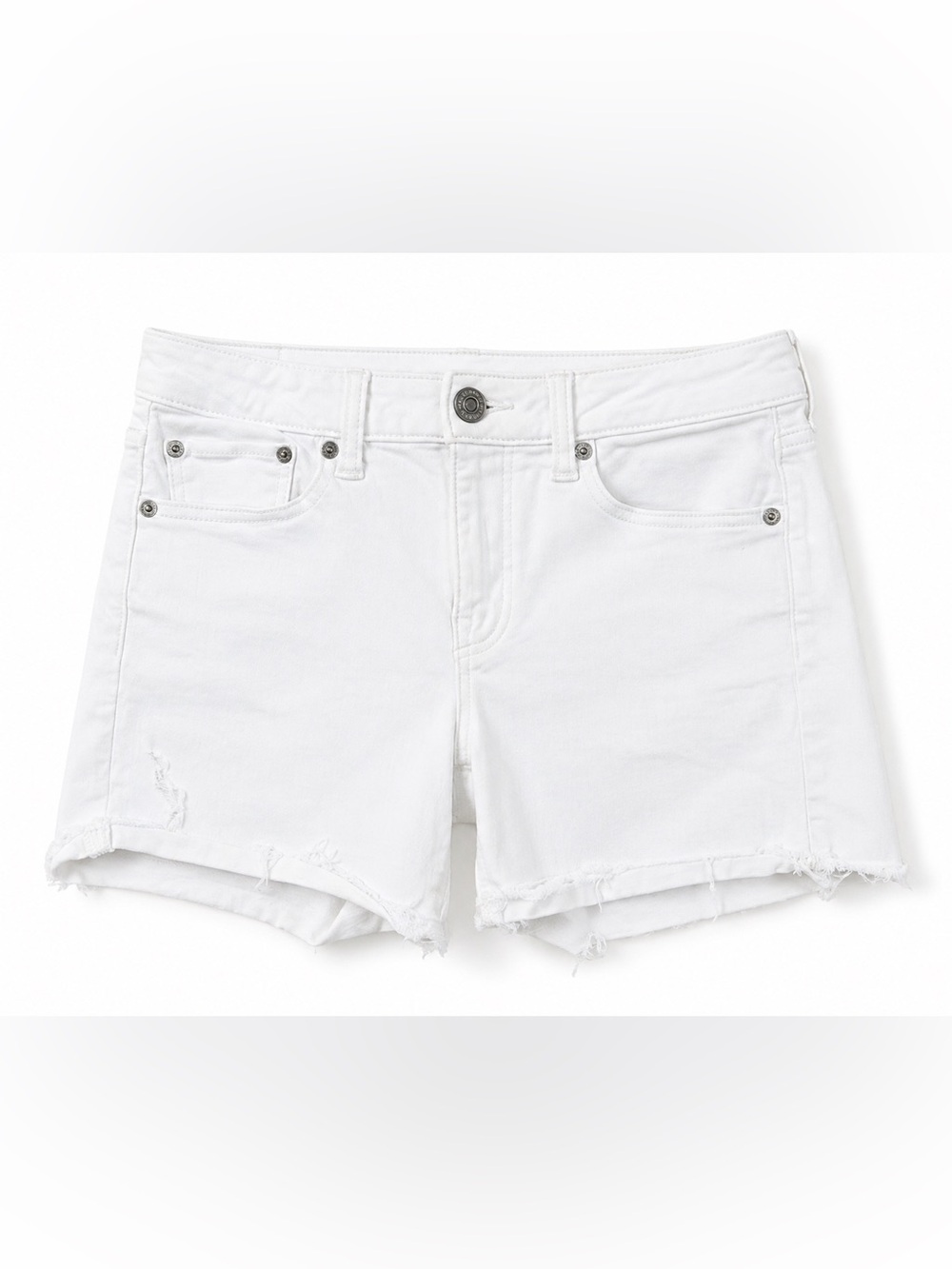 American Eagle Outfitters White Jean Shorts Distressed Casual